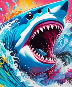 Aesthetic Shark Attack Art Diamond Painting