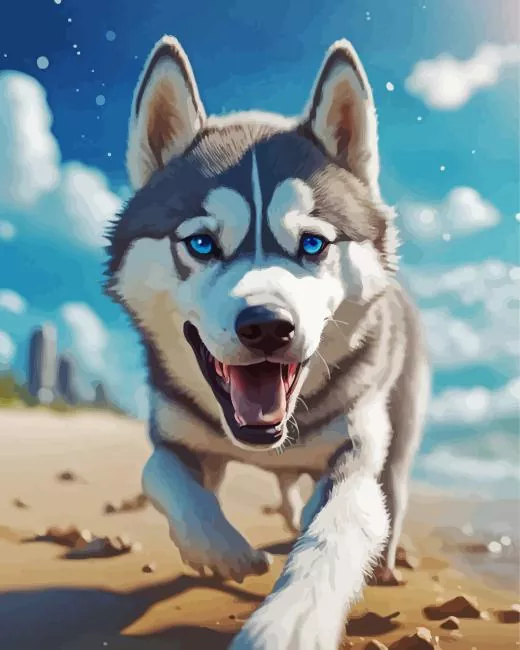 aesthetic siberian hsuky Diamond Dotz Aesthetic Siberian Husky Diamond Painting