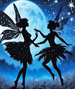 Aesthetic Silhouette Fairies Diamond Painting