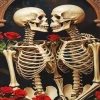 Aesthetic Skeleton Holding Roses Art Diamond Painting