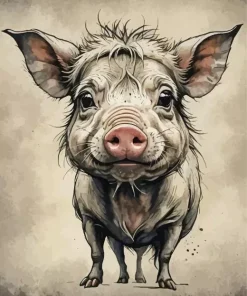 Aesthetic Skinny Pig Art Diamond Painting