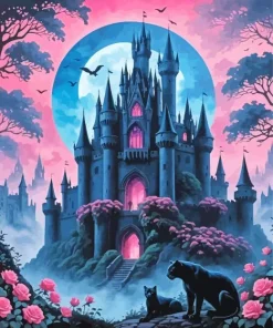 Aesthetic Sleeping Beauty Castle Art Diamond Painting