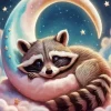 Aesthetic Sleeping Raccoon Diamond Painting