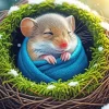 Aesthetic Sleepy Mouse Art Diamond Painting