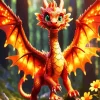 Aesthetic Small Fire Dragon Art Diamond Painting