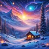 Aesthetic Snow Cabin Art Diamond Painting