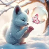 Aesthetic Snow Fox Baby Art Diamond Painting