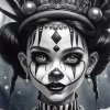 Black And White Clown Girl Diamond Painting
