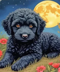 Black Cavoodle Puppy Diamond Painting