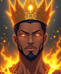 Black King Diamond Painting