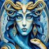 Blue Snake Woman Anime Diamond Painting