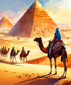 Camels And Pyramids Diamond Painting