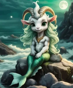Capricorn Goat Mermaid Diamond Painting