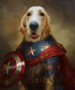 Captain America Dog Diamond Painting