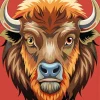 Cartoon Bison Head Diamond Painting