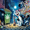 Cartoon Cat Smoking Diamond Painting
