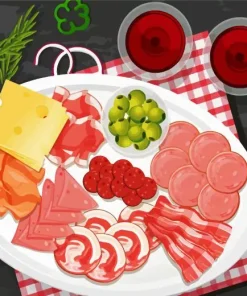 Cartoon Charcuterie Board Diamond Painting