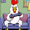 Cartoon Chicken Playing Games Diamond Painting