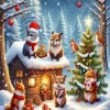 Cartoon Christmas Animals Diamond Painting
