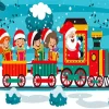 Cartoon Christmas Train Diamond Painting