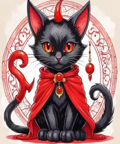 Cartoon Devil Cat Diamond Painting