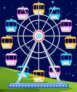 Cartoon Ferris Wheel Diamond Painting