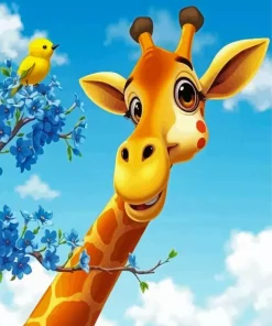 Cartoon Giraffe And Bird Diamond Painting