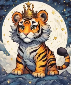 Cartoon King Tiger Diamond Painting
