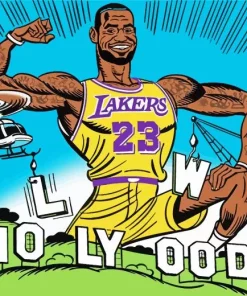 Cartoon Lebron James Lakers Diamond Painting
