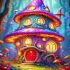 Cartoon Magic Mushroom House Diamond Painting
