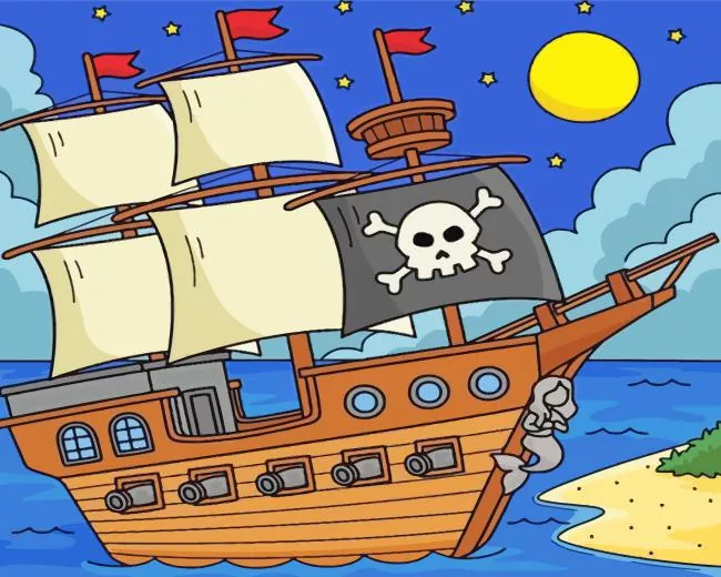 cartoon pirate ship Diamond Paintings Cartoon Pirate Ship Diamond Painting