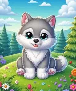 Cartoon Wolf Diamond Painting