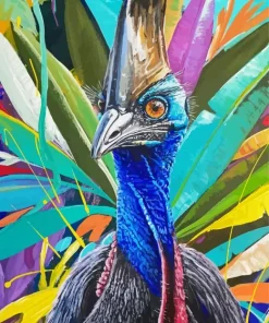 Abstract Cassowary Bird Diamond Painting