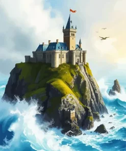 Castle By The Sea Diamond Painting