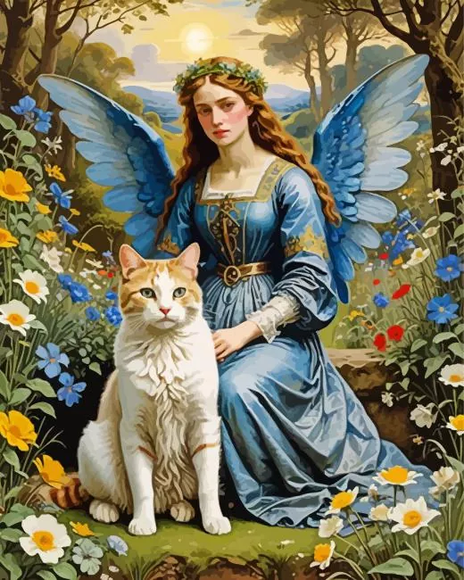 cat and angel lady Diamond Dotz Cat And Angel Lady Diamond Painting