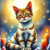 Cat And Candles Diamond Painting