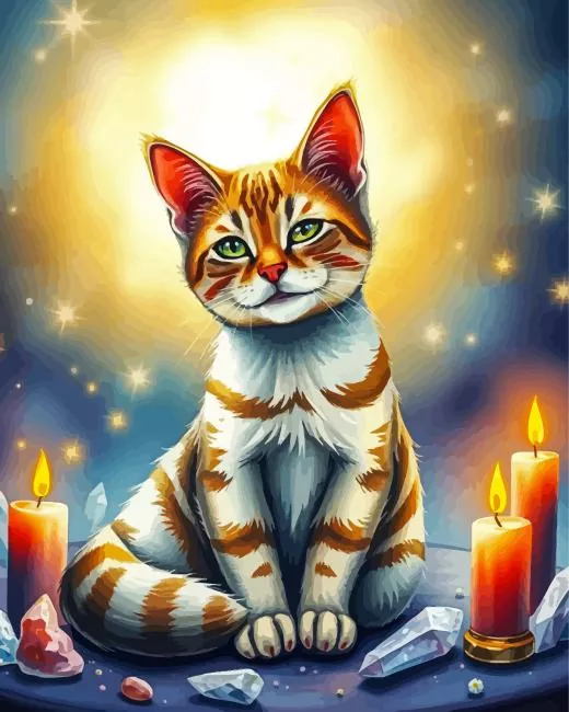 cat and candles Diamond Dotz Cat And Candles Diamond Painting