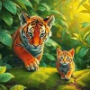 Cat And Tiger Cub Diamond Painting