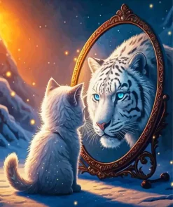 Cat And Tiger Mirror Diamond Painting