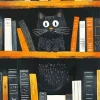 Cat In Bookcase Diamond Painting
