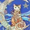 Cat In The Moon Art Diamond Painting