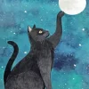 Cat Reaching For Moon Diamond Painting