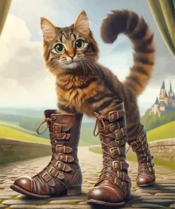 Cat Wearing Shoes Diamond Painting