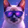 Cat With Galaxy Glasses Diamond Painting
