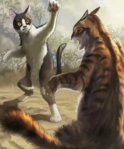 Cats Fighting Diamond Painting