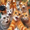 Cats Group Selfie Diamond Painting