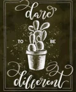 Chalk Cactus Pot Diamond Painting