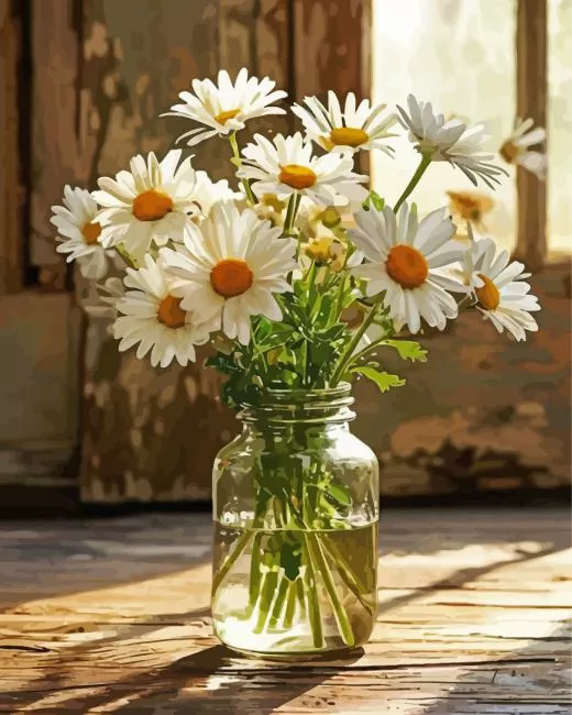 chamomile in glass jar Diamond Paintings Chamomile In Glass Jar Diamond Painting