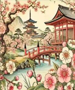 Cherry Blossom Japan Diamond Painting