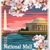 Cherry Blossom Jefferson Memorial Poster Diamond Painting
